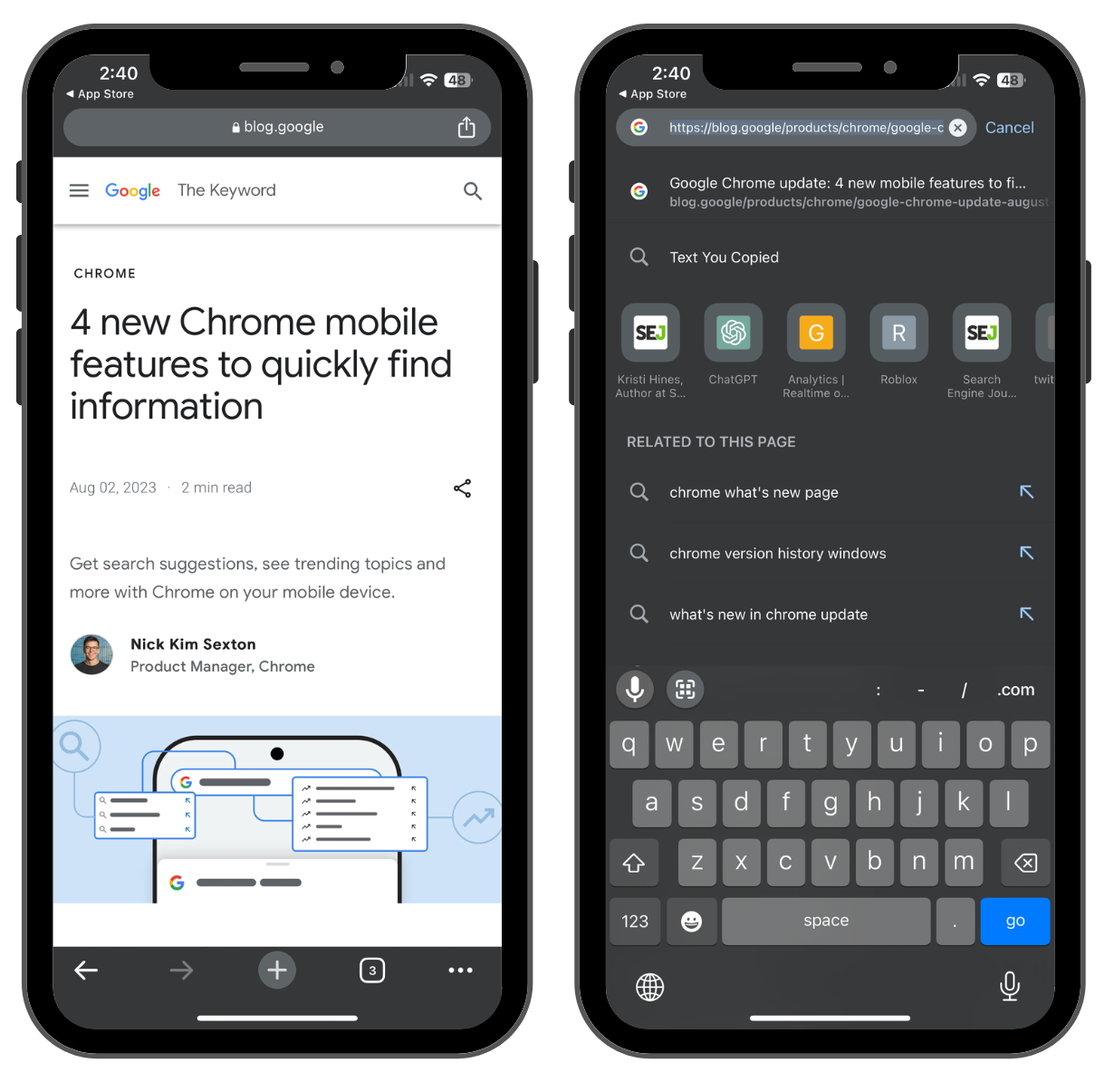 Ảnh chụp m&agrave;n h&igrave;nh từ Google Chrome (iOS), th&aacute;ng 8 năm 2023